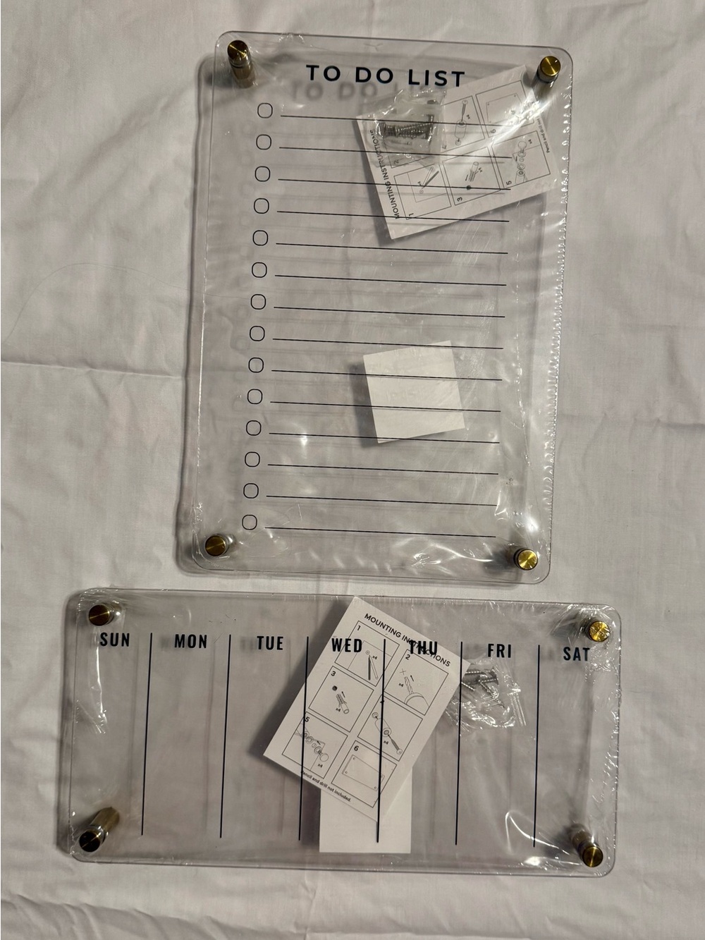 Clear Acrylic Wall To-Do List & Weekly Planner Set